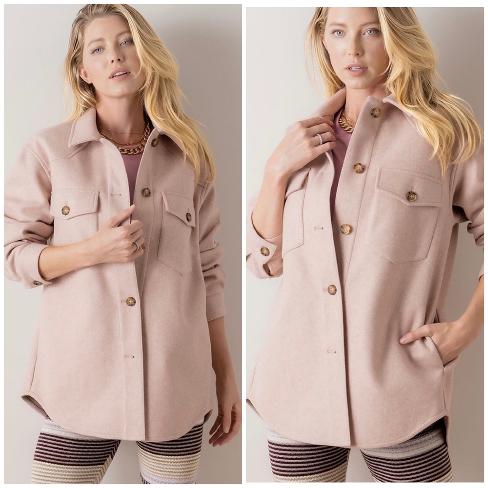 Cozy Chic Vintage Blush Shacket - Picture 4 of 13